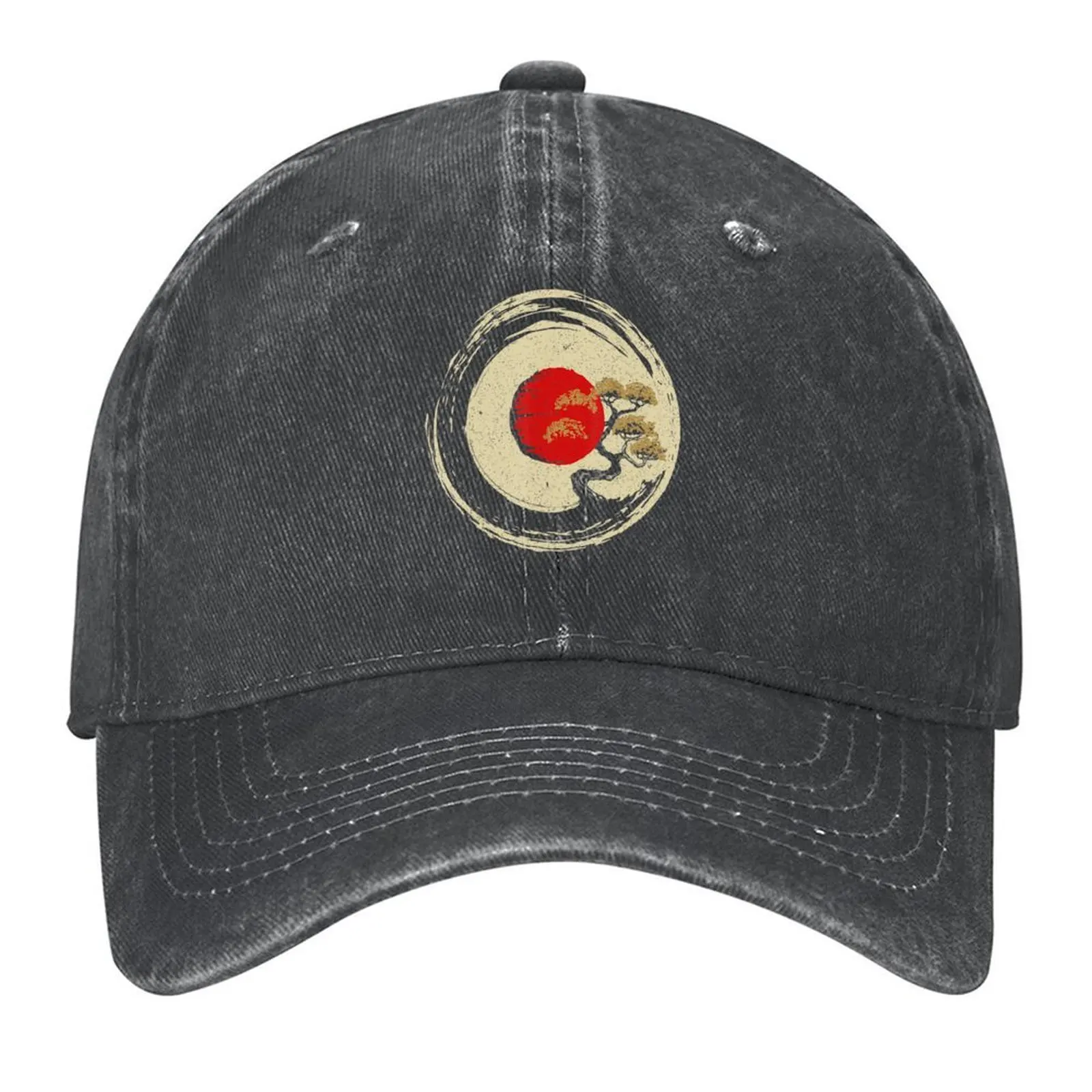 

Bonsai Tree In Japanese Zen Buddhist Enso Circle Baseball Cap birthday Hip Hop Christmas Hat Men's Luxury Women's