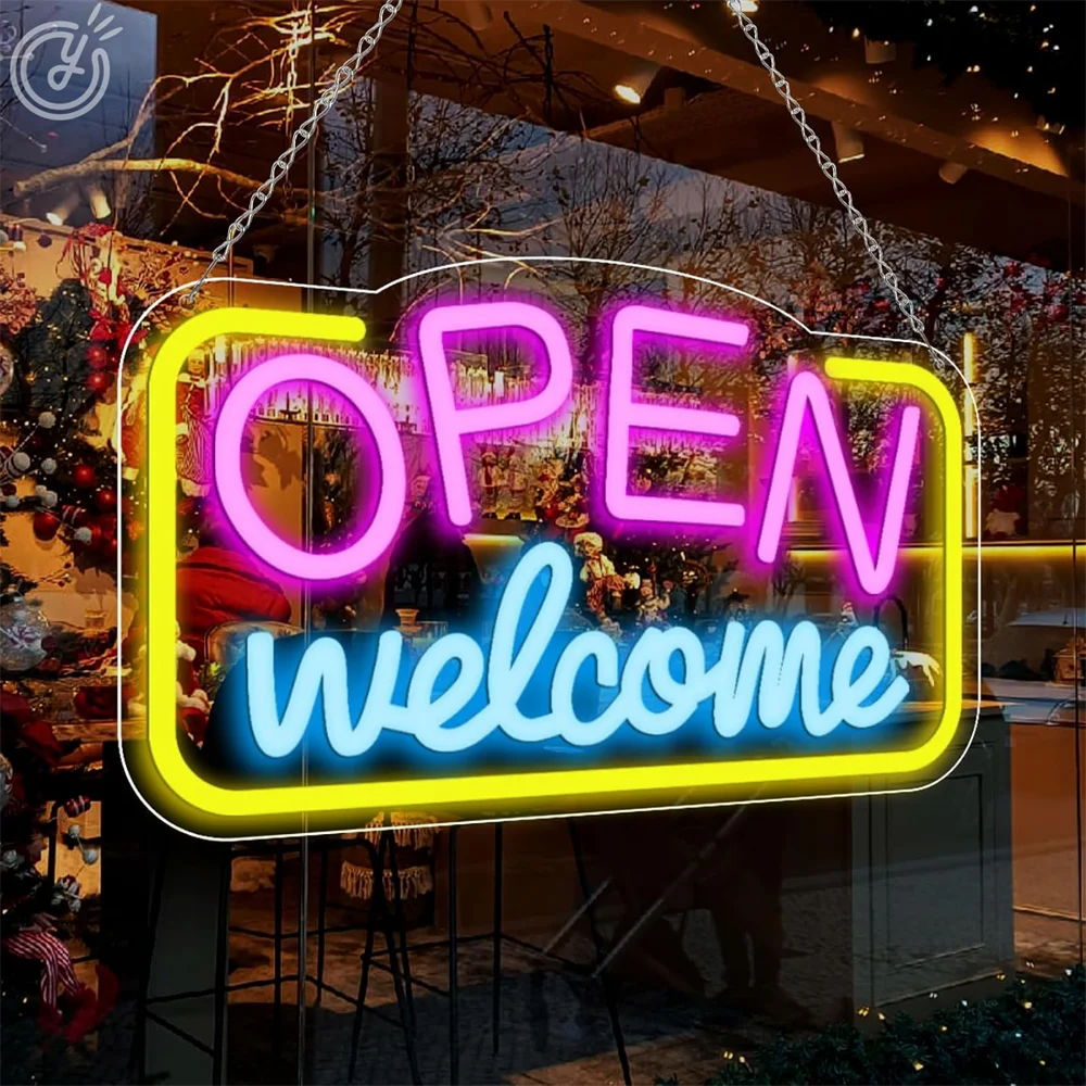 Open LED Neon Sign USB Wall Decoration For Business Storefront Window Glass Door Florists Bar Salon Studio Cafes Restaurant Neon