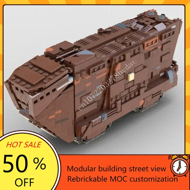 

857PCS Midi Sandcrawler Space War Weapon MOC SpaceShip Battle Model Building Blocks Architecture DIY Education Assembly Toy Gift