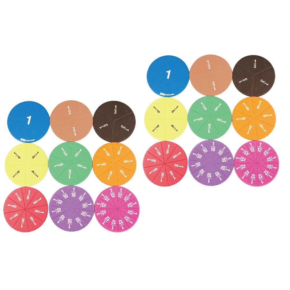 

EVA Math Teaching Aids Fraction Circles Toys 2 Sets Kids Cognition Manipulative Tools Number Tray Learning Educational