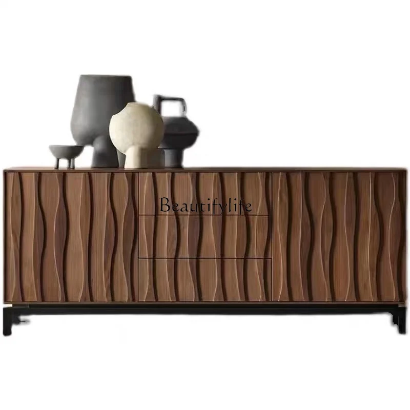 

LD6Solid Wood Sideboard Log Minimalist Locker Designer Home Kitchen Storage Cabinet TV Cabinet