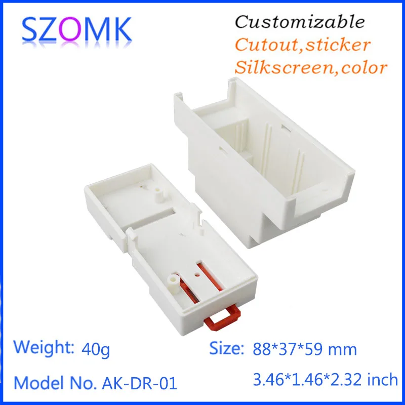 SZOMK 88*37*59 mm din rail enclosure plastic case for electronic equipment switch project box plastic instrument housing view 4