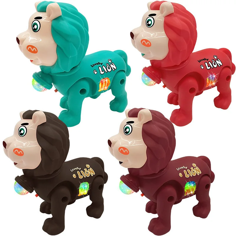 قطعة واحدة من لعبة الأسد اللطيفة الكهربائية الممتعة، لعبة إلكترونية للإضاءة والموسيقى الممتعة للأطفال، لعبة هدية للأطفال