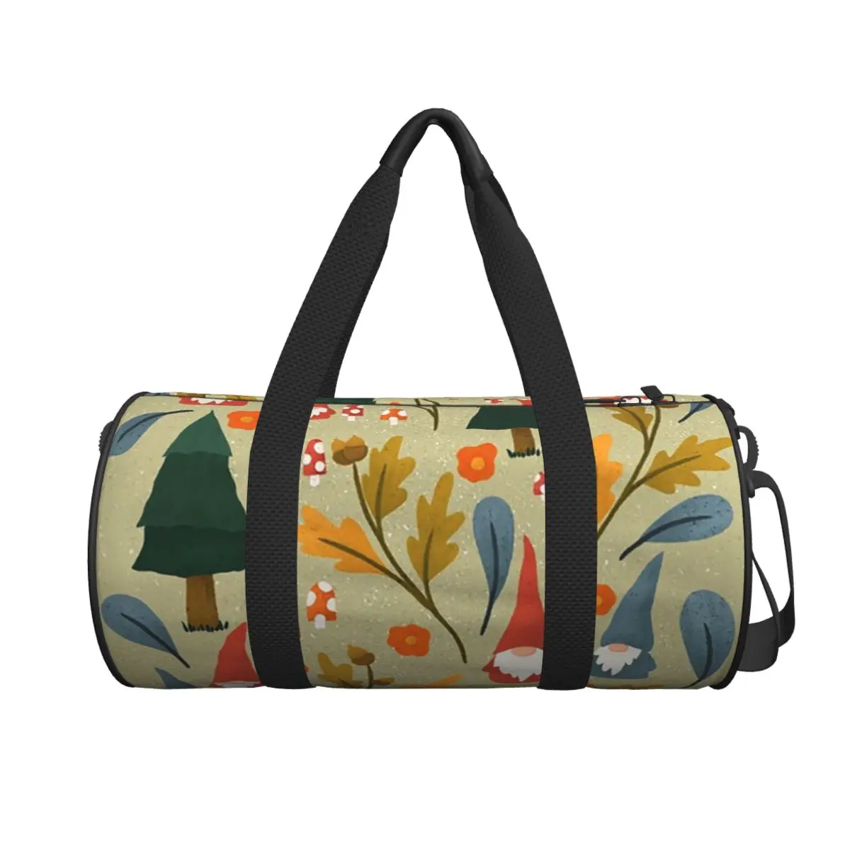 

Woodland Gnomes On Green Large Duffle Gym Bag Multi-Functional Duffle Travel Bags Handbags Fitness bag