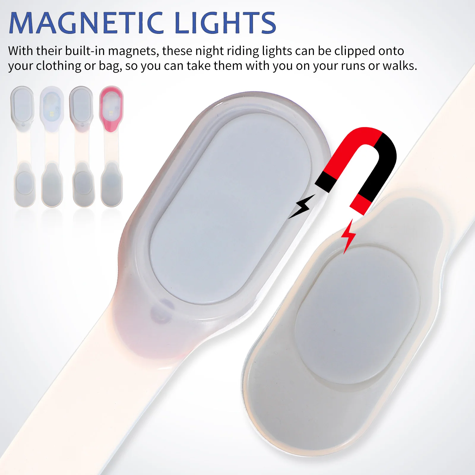 

2Pcs Magnetic Running Lights Clip on LED Flashlight Night Riding Safety Light Night Walking Warning Light for Runners Outdoor