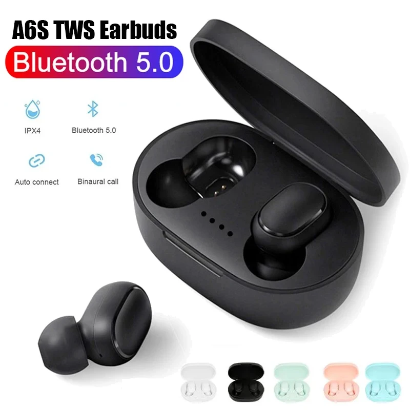Original A6S Wireless Bluetooth Earphones TWS Headset Noise Cancelling Earphones With Microphone Headphones For iPhone 15 Xiaomi