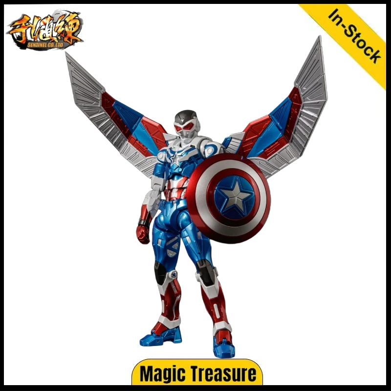 【In Stock】 Original Sentinel Fighting Armor MARVEL Captain America (Sam Wilson) Movable Model Toy Gift Collection Ornament