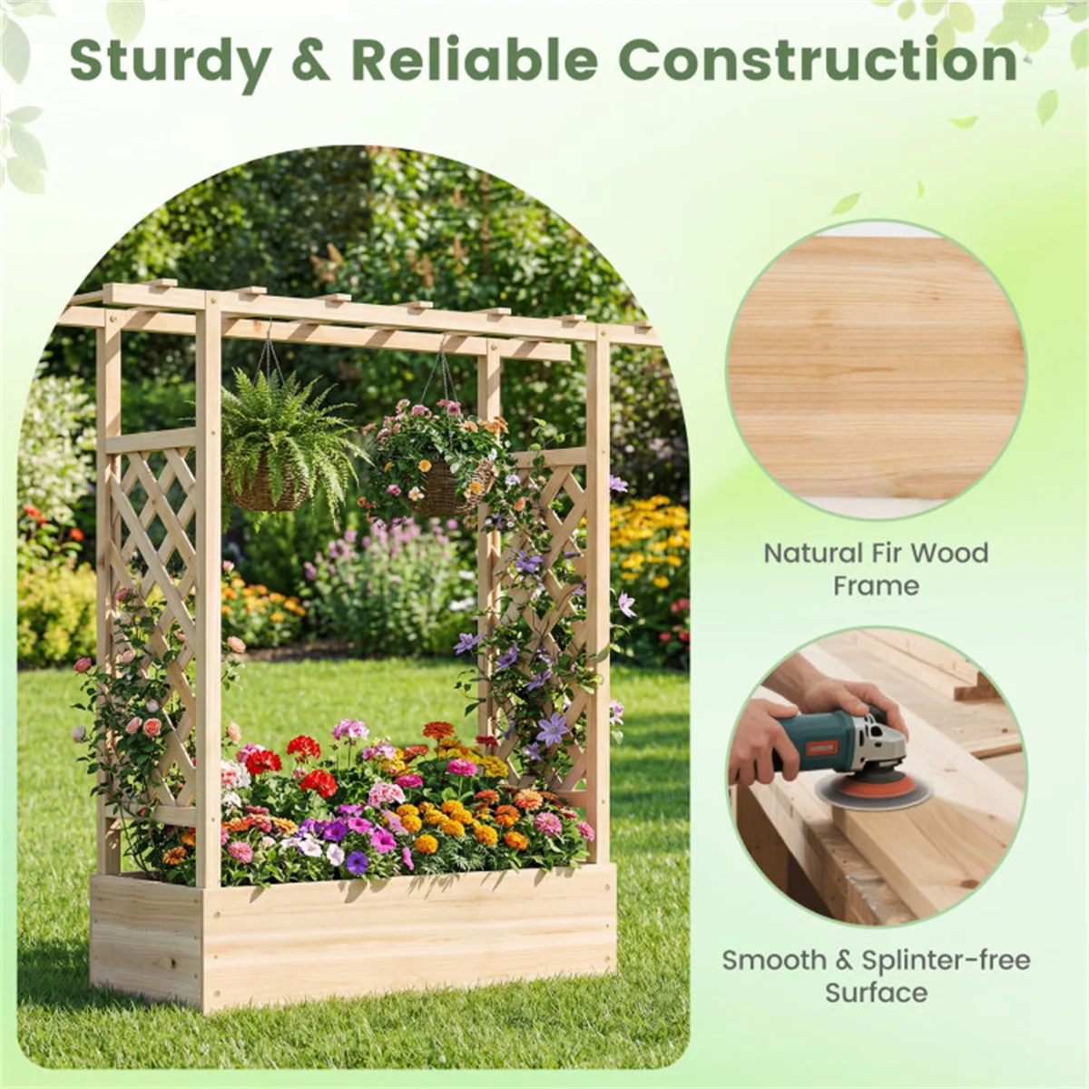 Yan Kafesli Köknar Ağacından Y - Raised Bed Planter Box incelemesi ve fiyatı