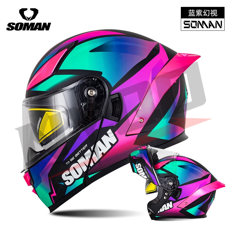 SOMAN F2 Motorcycle Helmet Male and Female Adult Electric Bicycle Four Seasons Universal Helmet  범블비헬맷  cascos para moto