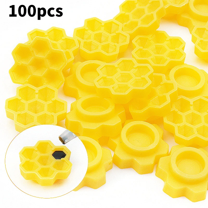 Honeycomb Plum Blossom Shaped Enxerto Cílios, Delay Cup Cílios, suporte de cola, Cílios Extensão, Maquiagem Suprimentos, 100pcs