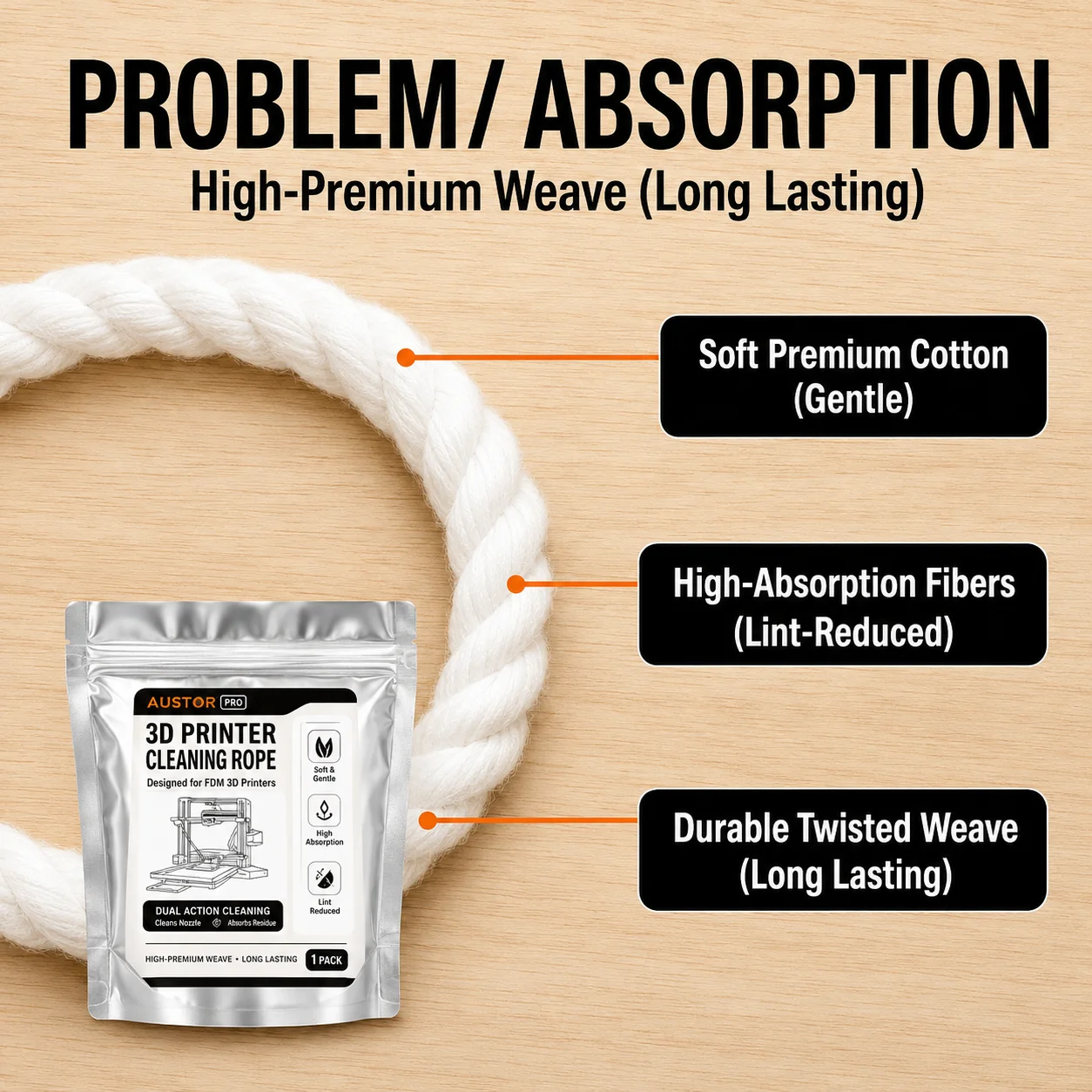 3D Printer Cleaning Filament 1M Nozzle Cleaner Rope Extruder Cleaning Tool Remove Dust Residue for FDM 3D Printing Accessories