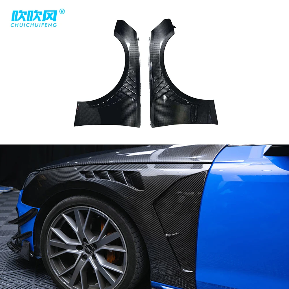 For Audi 2017-2019 A3 S3 Sedan Spoiler Dry Carbon Fiber Fender Wheel Mudguard Body Kits Trim Car Accessories Decoration G