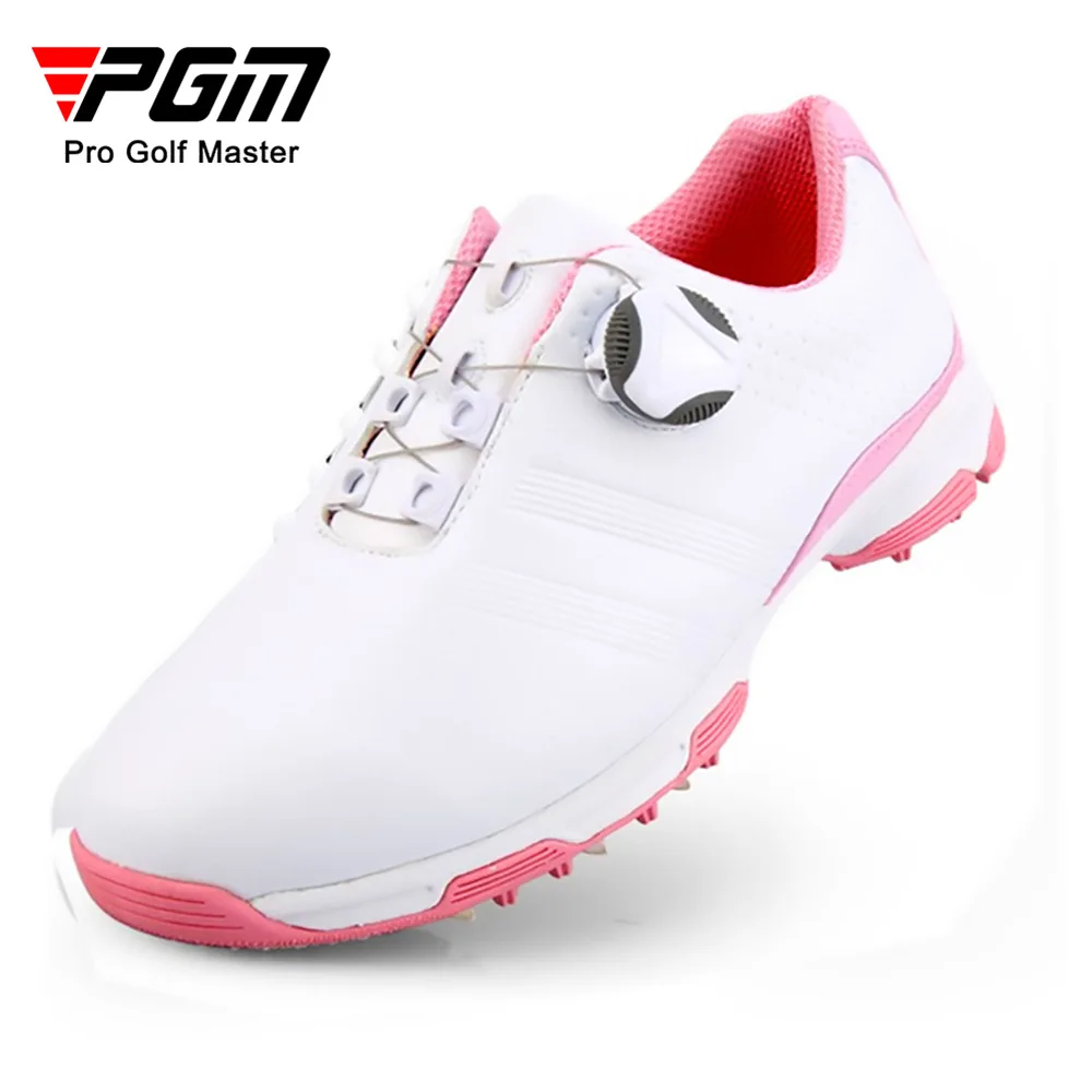 

PGM Women Golf Shoes Waterproof Lightweight Knob Buckle Shoelace Sneakers Ladies Breathable Non-Slip Trainers Black Shoes XZ115