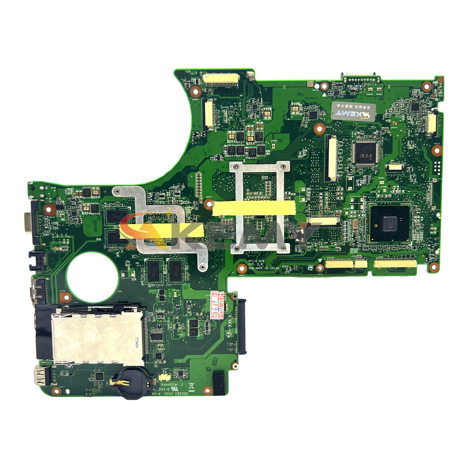 Placa-mãe portátil AKEMY N71JV Para ASUS N71JV 69N0HQM10C04 60-NYVMB1000-C04 REV 2.0 HM55 DDR3 GT325M-V1G 100% teste