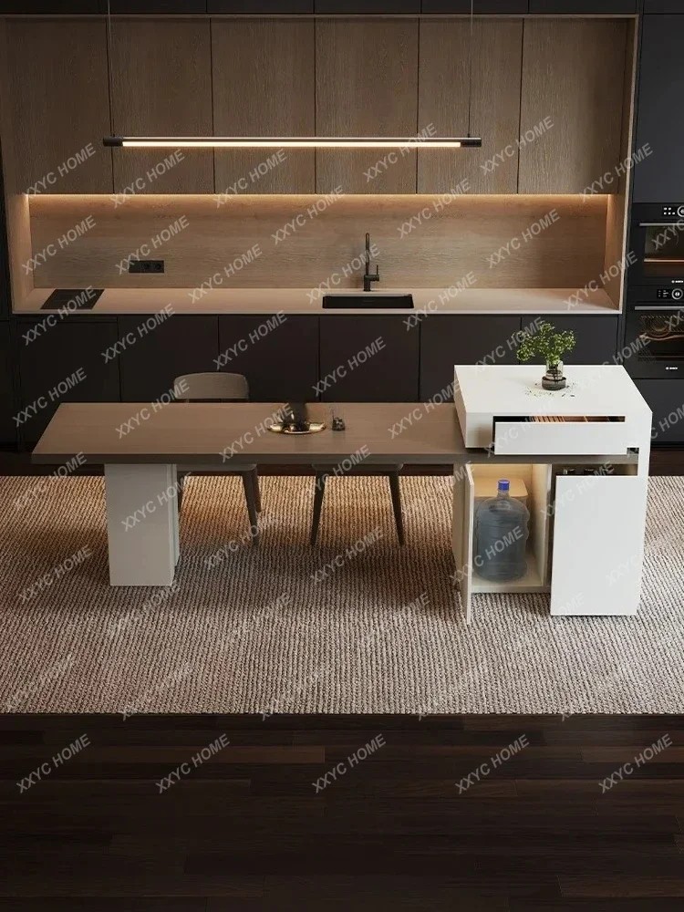 

JJСовременный простой островный стол, домашний обеденный стол, светильник, роскошный встроенный барный стол, ресторан, итальянский высококачественный смысл