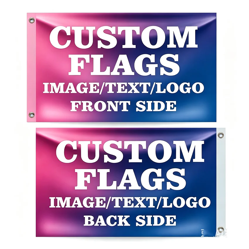 Custom Flag 3x5 4x6 5x8 6x10FT Make Your Own Flag with Photo Text Logo Image Single Double Sided Personalized Print Flags