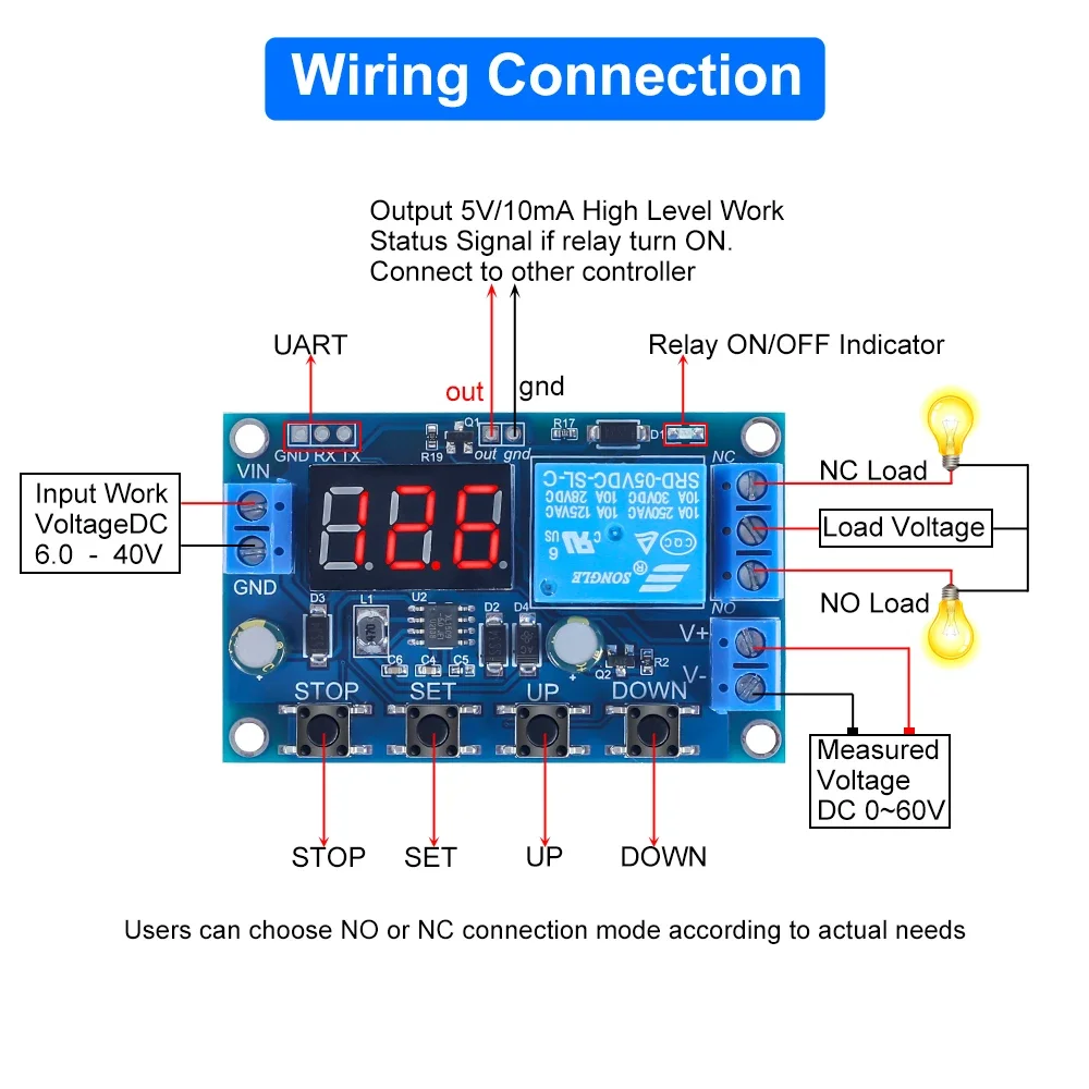 Battery Charger Discharger Control Switch Undervoltage Overvoltage Protection Board Auto Cut Off Disconnect Controller