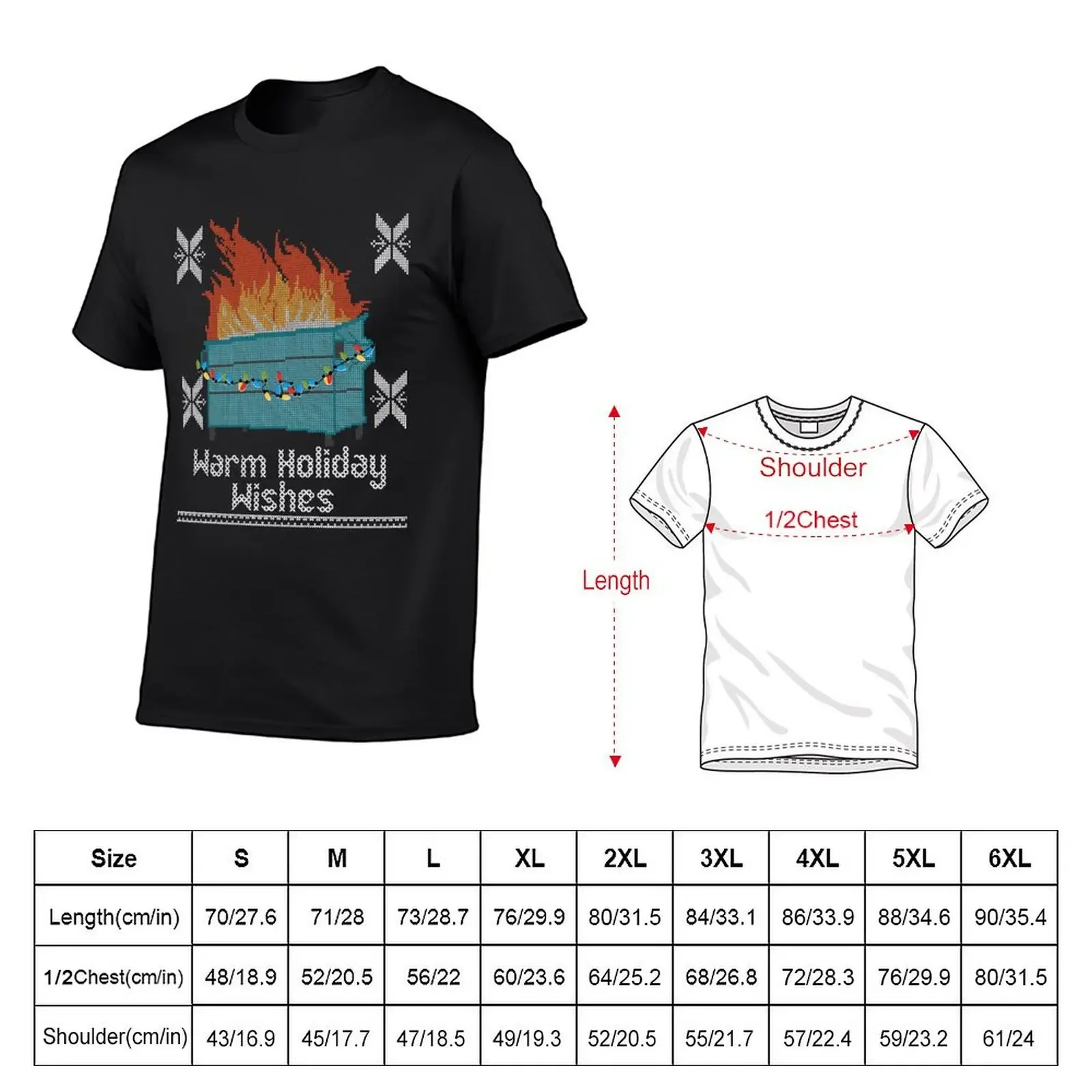 Ugly Christmas Sweater Design Dumpster Fire - Warm Holiday Wishes T-Shirt essential t shirt customs Men's t-shirts