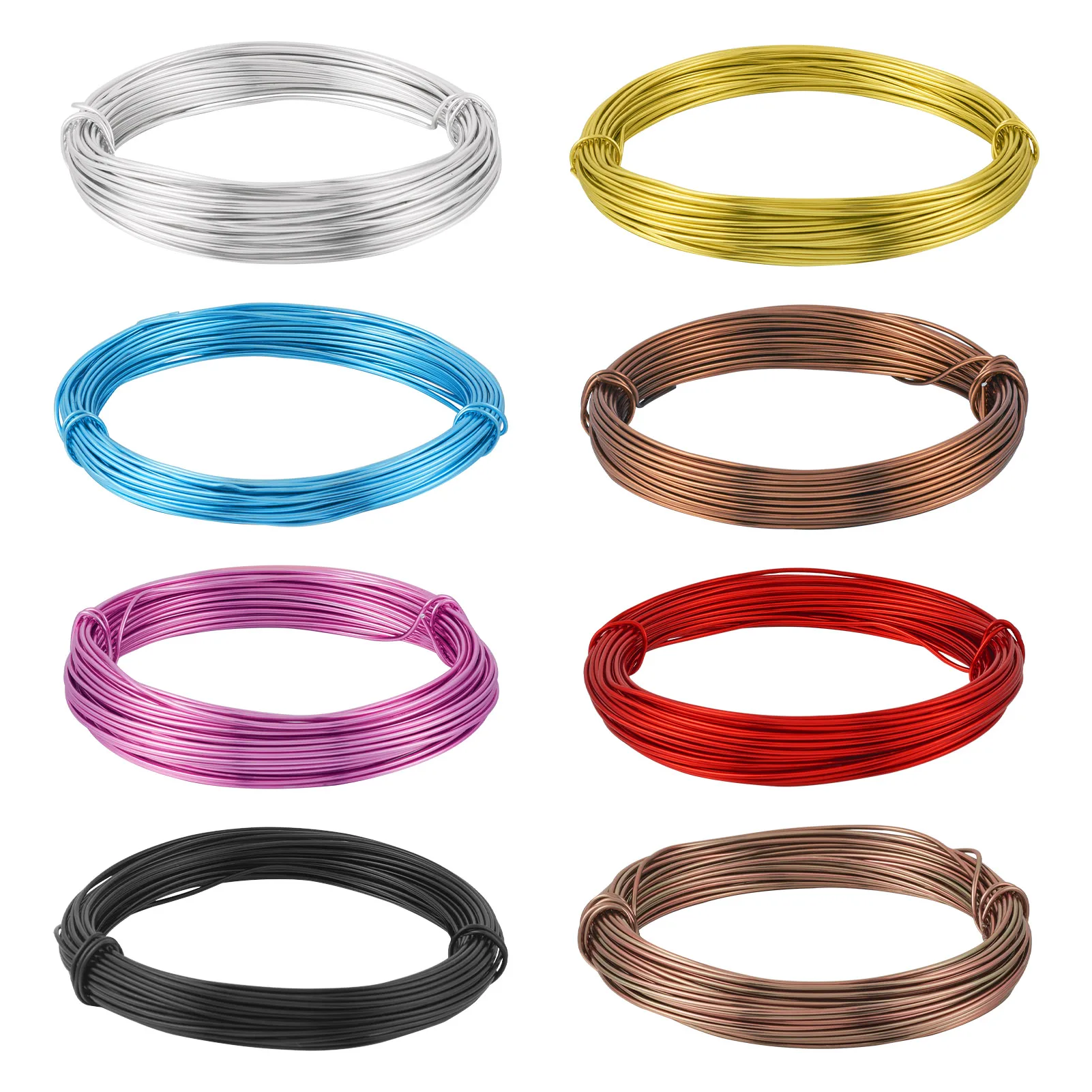 

8 Rolls 10m/roll 1mm Aluminum Wire Bendable Flexible Craft Metal Wire for DIY Jewelry Making Bracelet Earrings Findings