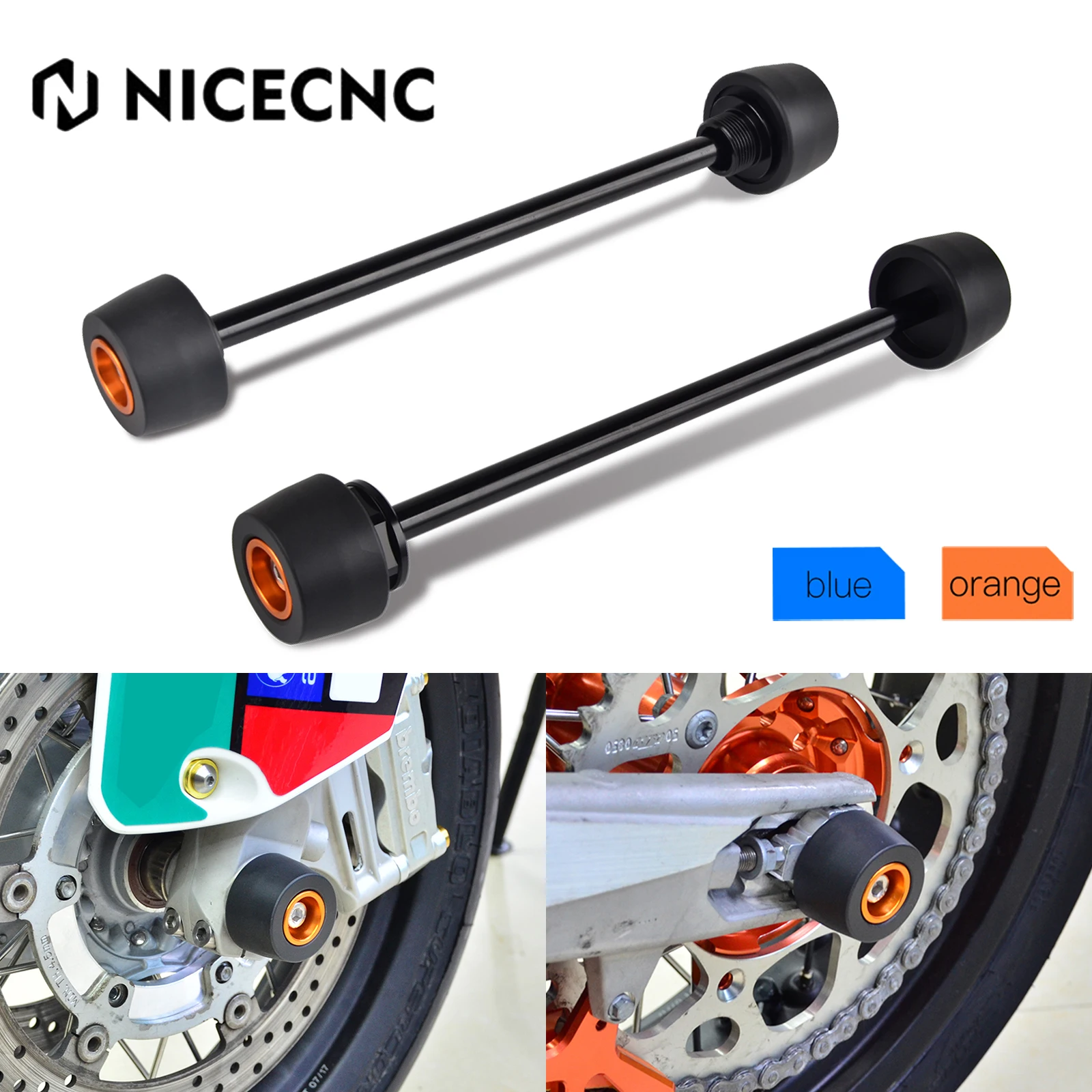 For KTM 690 Duke R SMC R Front Rear Hoops Axle Fork Crash Sliders Protector 690 Duke R 690 SMC R 690 Supermoto Husqvarna 701