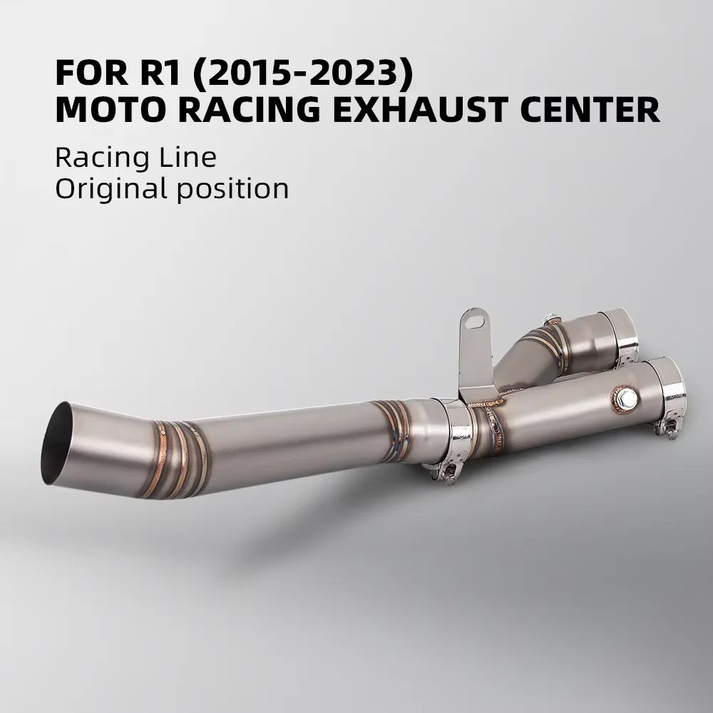 

Мотоциклетная выхлопная система, средняя трубка, среднее звено, соединительный гоночный глушитель для Yamaha YZF R1 MT10 FZ10 2015-2023