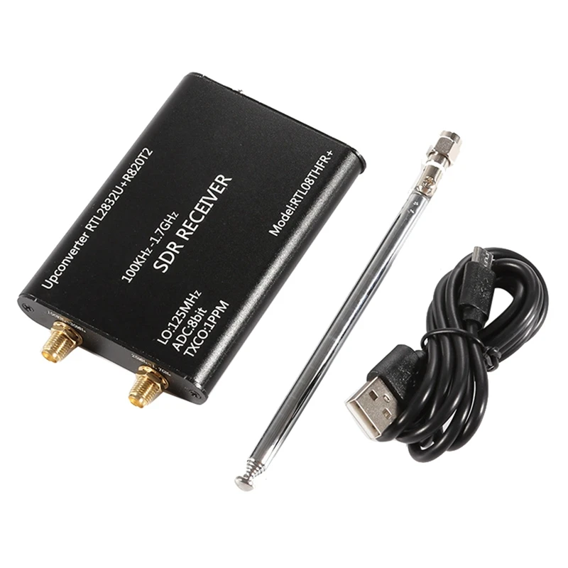 

100Khz-1.7Ghz RTL-SDR Receiver Upconverter RTL2832U+R820T2 1PPM TXCO SDR Radio Receiver For AM FM CW LSB USB Easy To Use