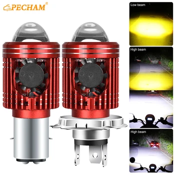 10000LM H4/H6 12 فولت LED دراجة نارية المصباح لمبة موتو الأضواء CSP عدسة أبيض أصفر مرحبا لو مصباح سكوتر اكسسوارات أضواء الضباب