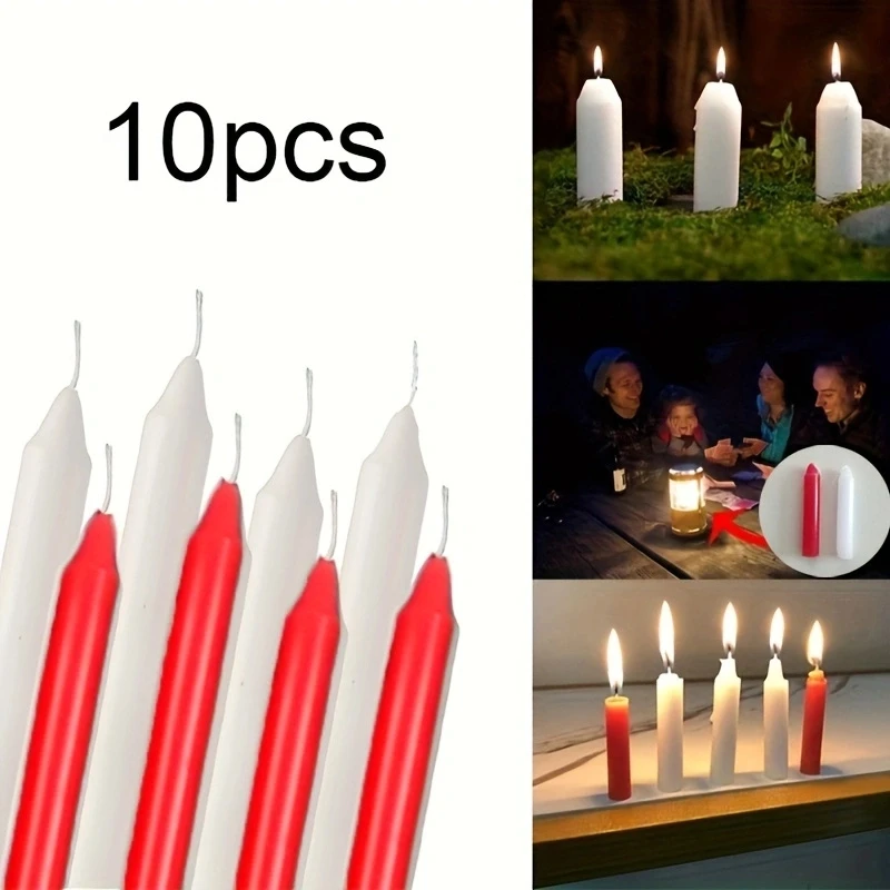 10 Stücke Notbeleuchtung Kleine Kerzen Haushalt Zylindrische Kerzen Bar Western Restaurant Atmosphäre Dekoration