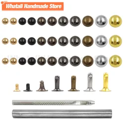 Metal Round Rivet Studs Dome Cap Rivets With Tools for Leather Craft Bag Belt Clothing Garment Shoes Collar Parts Accessories