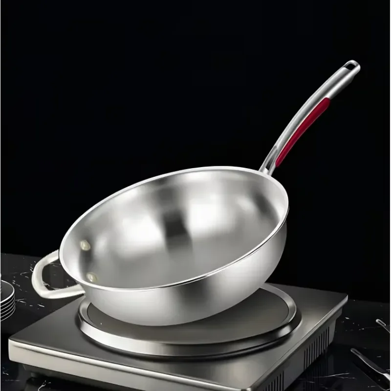 German Tech Non Stick Titanium Pan Uncoated Eco Friendly 8L Deep Frying Pan for Household Induction Cooker