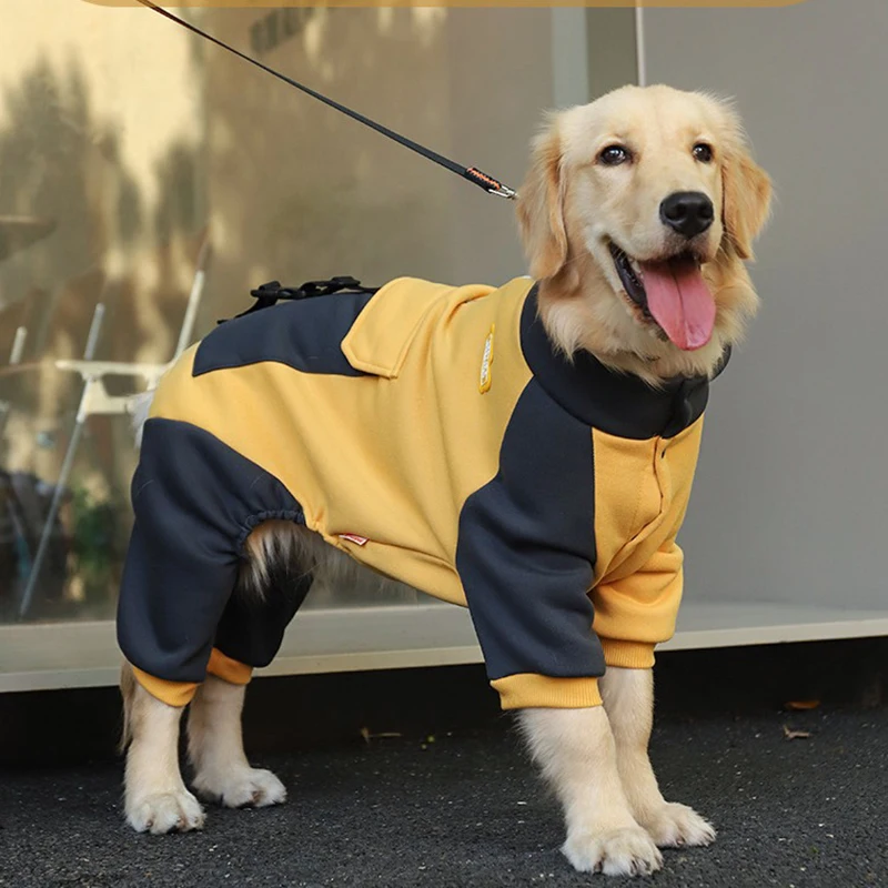 

Golden Retriever Dog Autumn Winter Jacket For Medium Large Labrador Dogs Four-foot Warm Thick hoodie Hoodie Coat Clothes