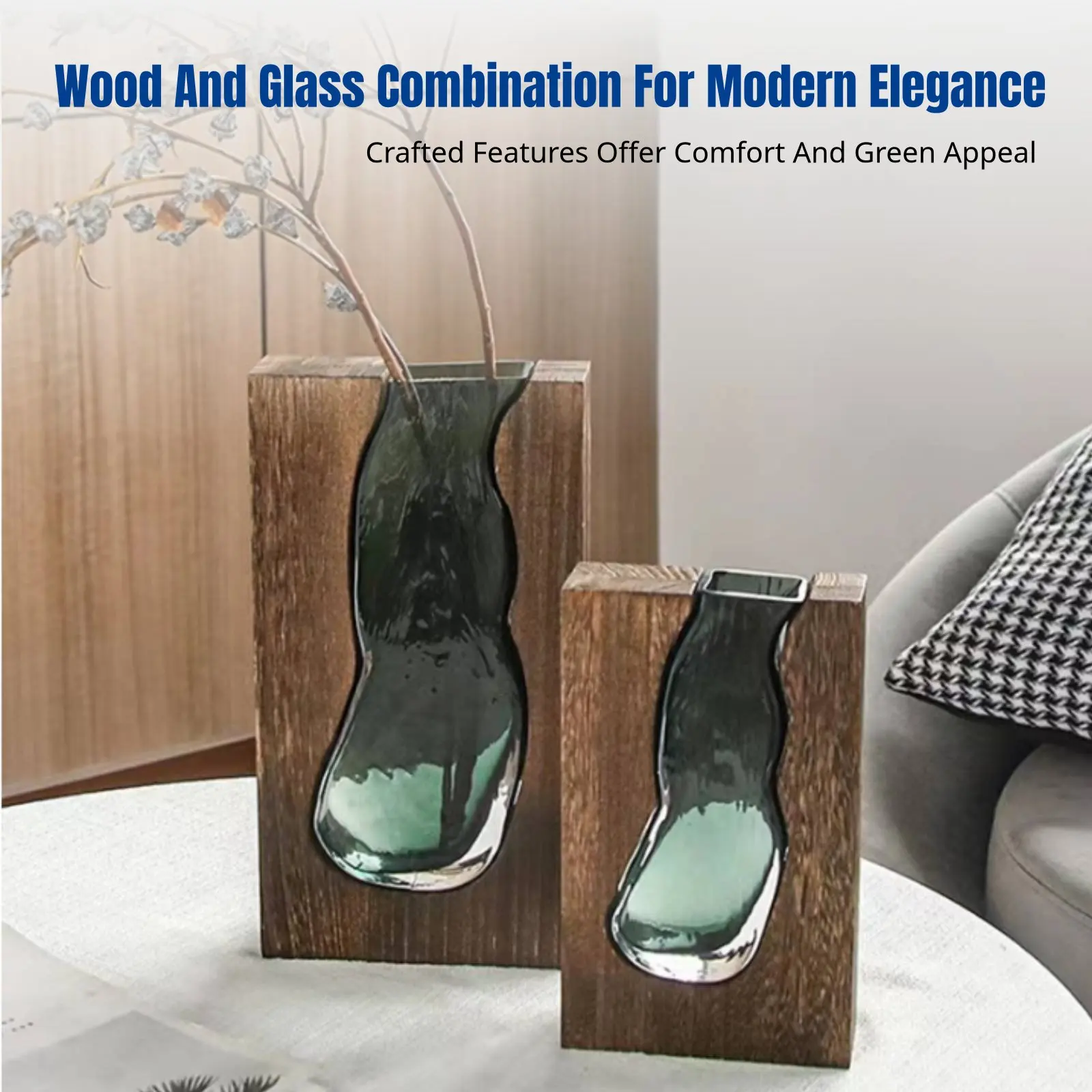 Moderne Chinesische Glasvase, Minimalistisches Design, Wohnzimmerdekoration, Eingangsbereich, Hydroponische Blumenarrangements