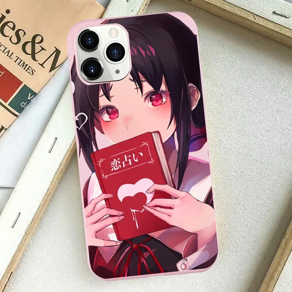 Kaguya Sama Love is War Phone Case for iPhone 14 11 12 13 Mini Pro Xs Max 8 7 6 6S Plus X XR Solid Candy Color Case