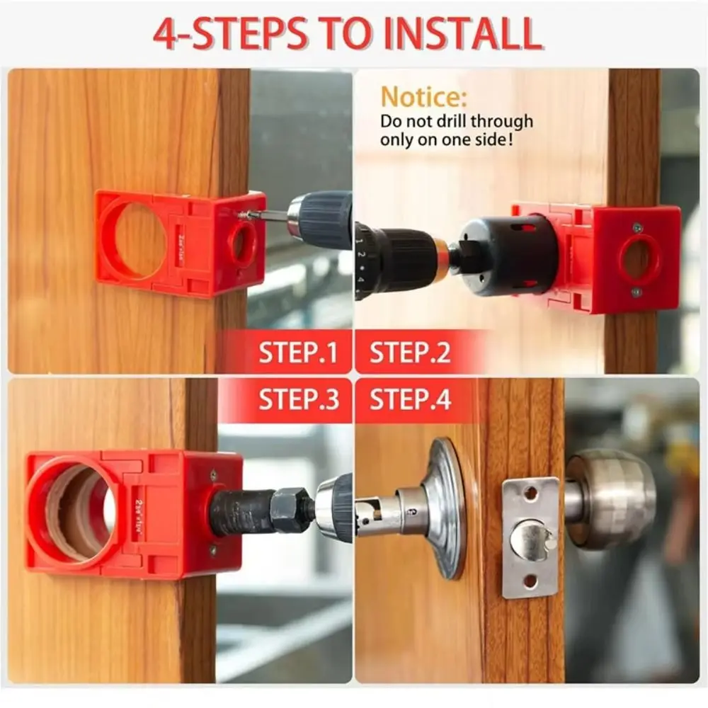 Комплект для установки дверного замка с точным позиционированием, противоскользящий дверной замок, набор кольцевых пил, сверло из углеродистой стали, пластик