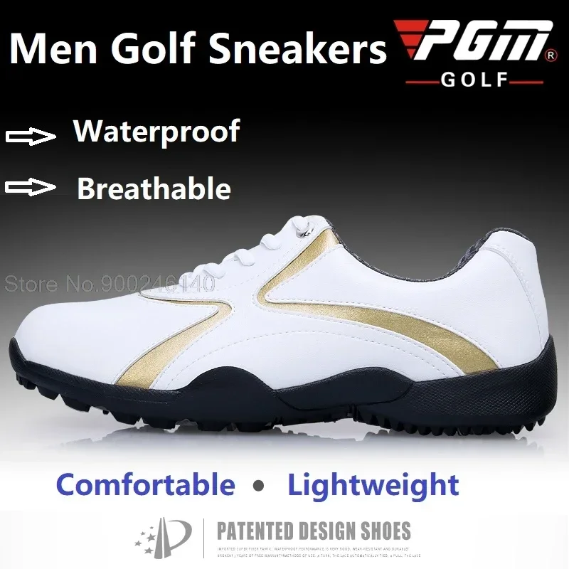 Pgm Golf Shoes Men Waterproof Sports Sneakers Mesh Lining Breathable Anti-Slip Sneakers Man Lightweight Training Athletic Shoes