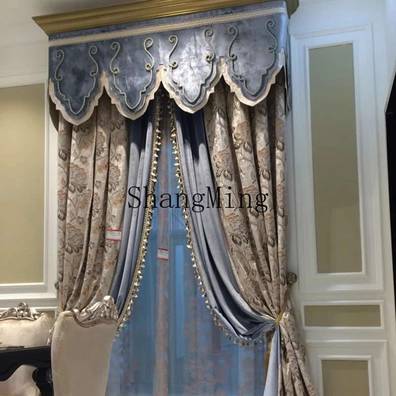 

ZYY retro high-end embroidery living room embroidery new Chinese bedroom luxury curtains
