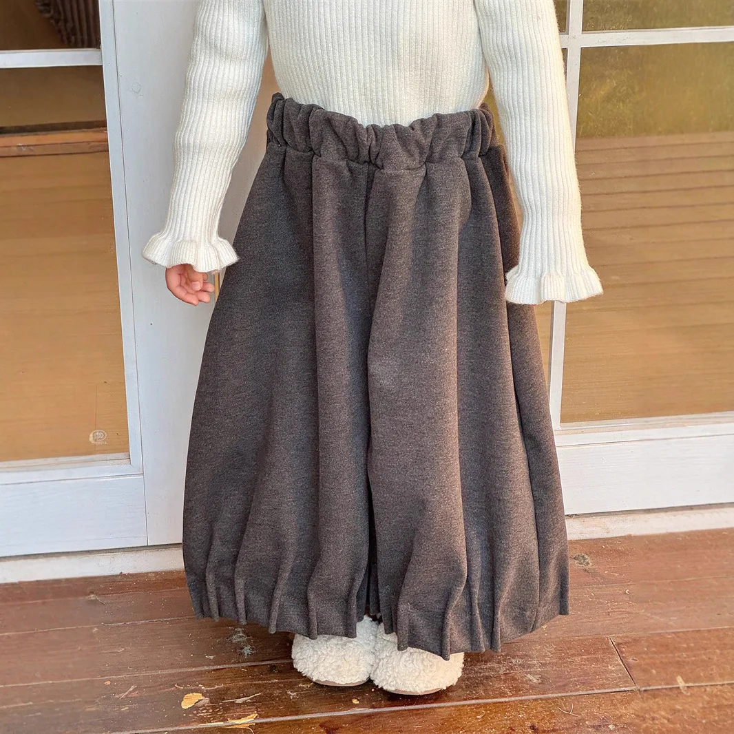 الفتيات السراويل الخريف والشتاء سميكة الصوفية واسعة الساق فانوس السراويل عارضة وعصرية تنوعا ارتداء اليومي