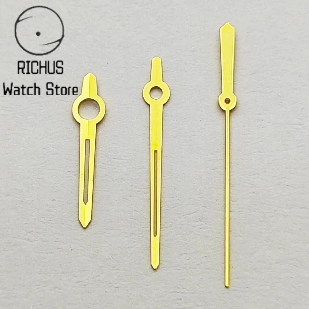 Wskazówki zegarka RICHUS NH35 srebrno-złoto-niebieskie zielone świecące pasujące do mechanizmu automatycznego NH35 NH36 akcesoria