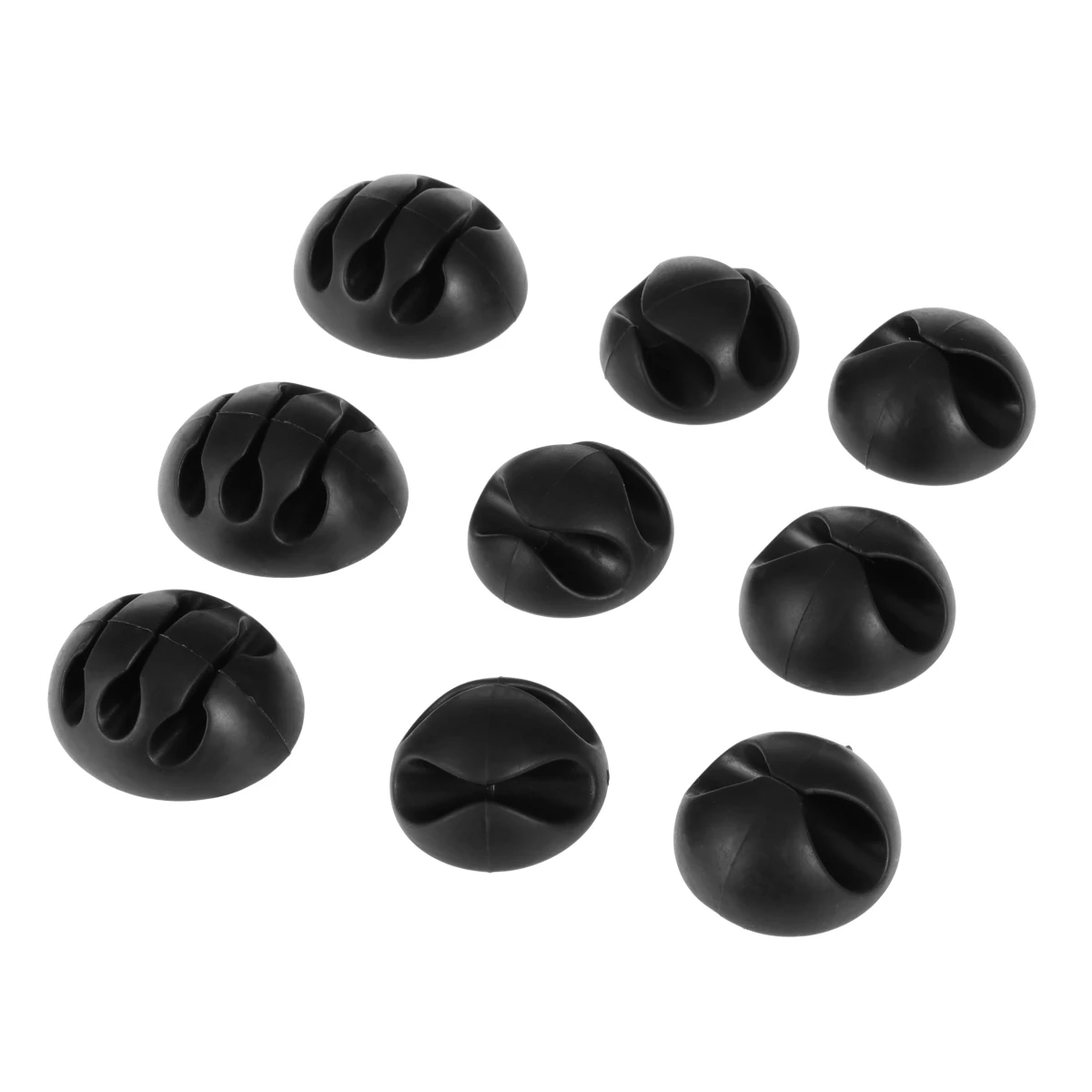 مجموعة منظم كابلات سطح المكتب مكونة من 9 قطع لمشابك إدارة الأسلاك للمكتب المنزلي لأنواع الكابلات المختلفة باللون الأسود #4