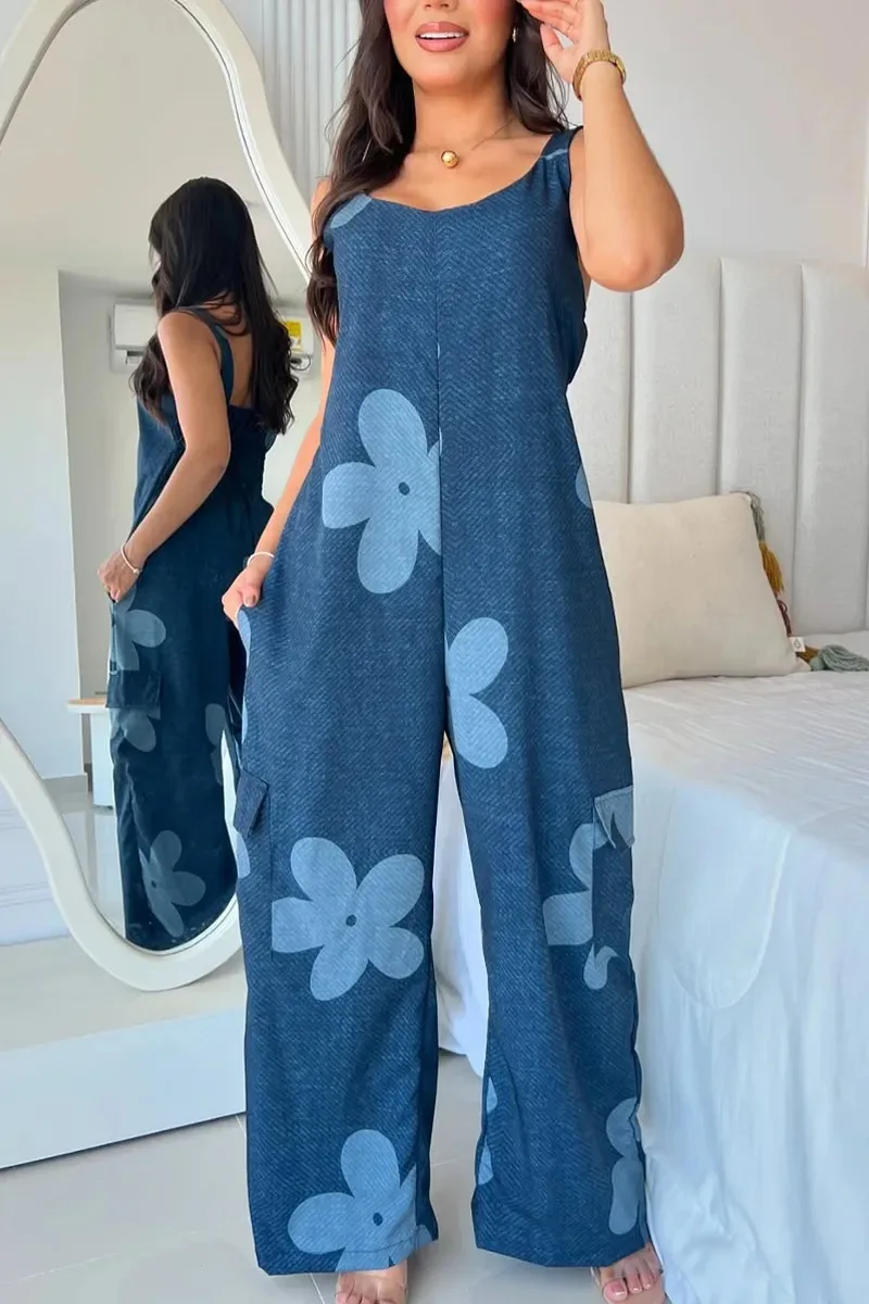 حللا للنساء قطعة واحدة بلا أكمام قميص الحمالات بنطلون عالية الخصر حللا Y2k الشارع حللا فضفاضة غير رسمية #6