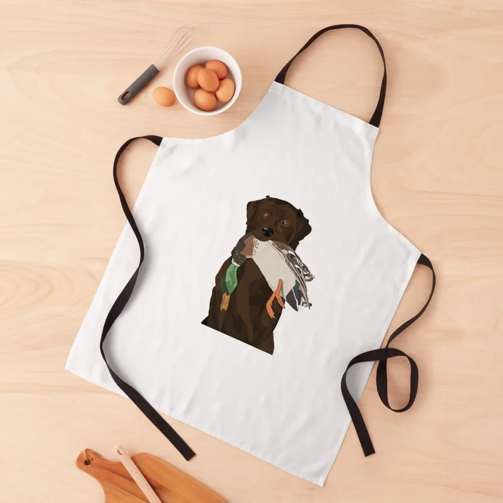 

Chocolate Lab Bird Dog Apron Barista Waiter Uniforms Kitchens For Men with personal logo Apron