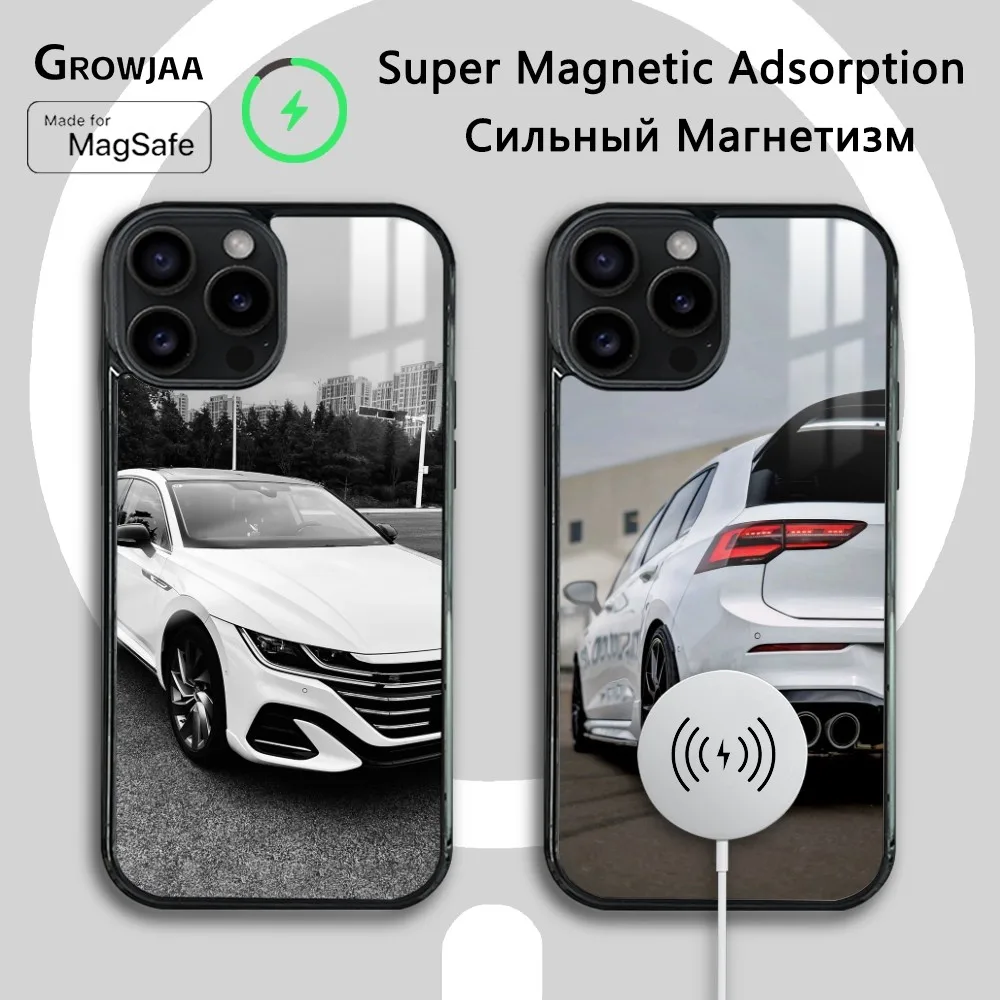 Car Sport G-Golf G-GTI Phone Case For iPhone 16 15 14 13 12 11 Pro Max Plus Mini Magsafe Mirror Wireless Magnetic Cover