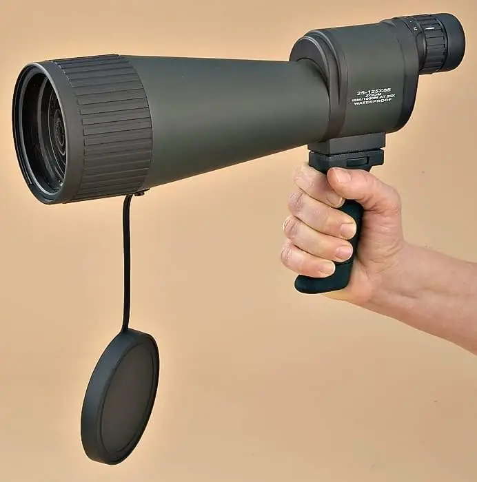 Benchmark Waterproof Straight Spotting Scope with High Zoom Power, Objective Focus, Carrying Case & Tripod for Hunting