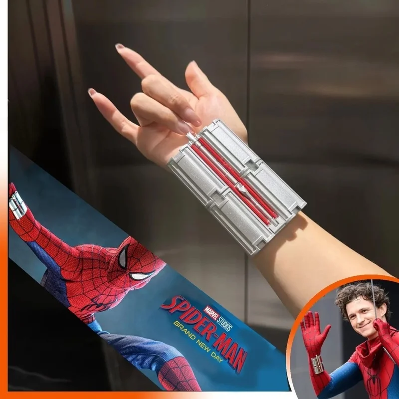 SpiderMan Brand New Day Tom Holland Web Shooter Cosplay Prop Magnetic Launcher Replica Collectible Toy for Halloween Party Comic