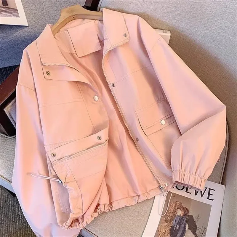 Damska kurtka wiatrówka wiosenno-jesienna krótka odzież damska codzienna kurtka bejsbolówka cienki płaszcz odzież wierzchnia damska Gabardina Mujer