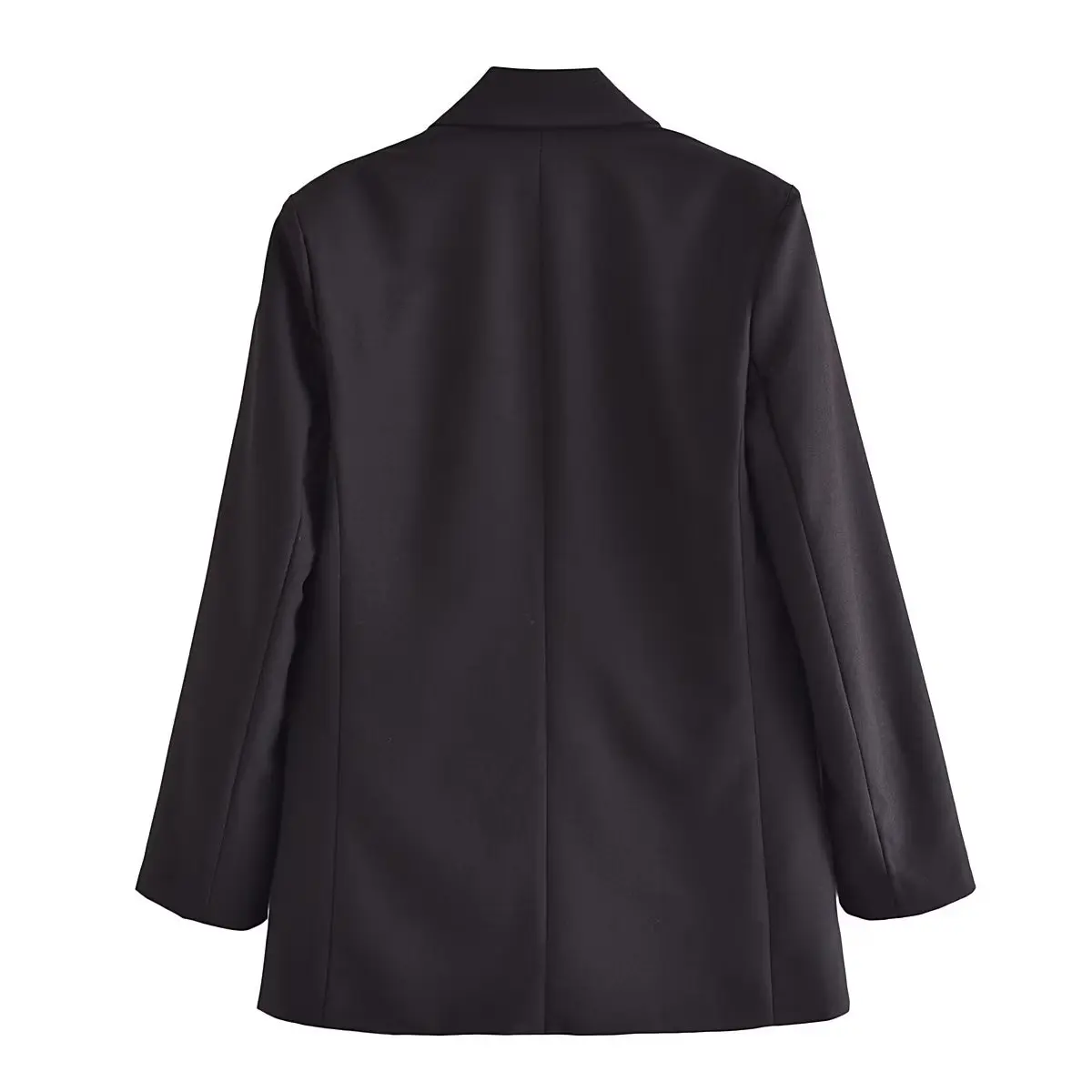 Dave & Di New British Fashion women's Black Simple Suit Jacket Casual blazer Straight Women Tops