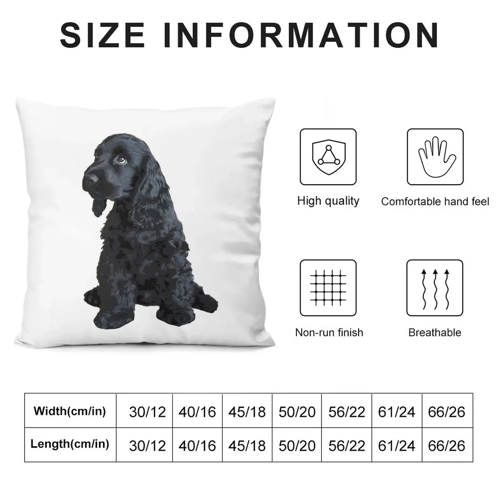 English Cocker Spaniel Cute Black Puppy Dog Throw Pillow Pillowcases Rectangular Cushion Cover covers for pillows pillow