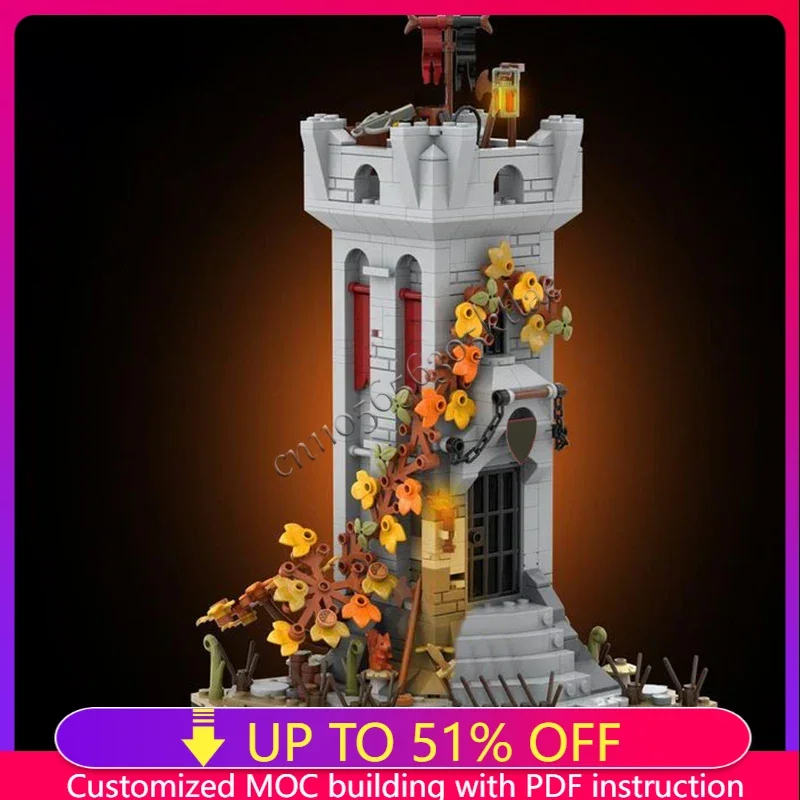 جديد 795 قطعة عرض الشارع في القرون الوسطى Wolfpack نموذج قلعة مخروضة لتقوم بها بنفسك أفكار إبداعية لعبة أطفال تجميع لغز هدية عيد ميلاد MOC-10305 #1