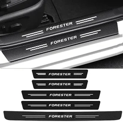 Carbon Fiber Car Door Threshold Sill Stickers Protect Film Scuff Plate for Subaru Forester 2023 Trunk Bumper Decals Accessories