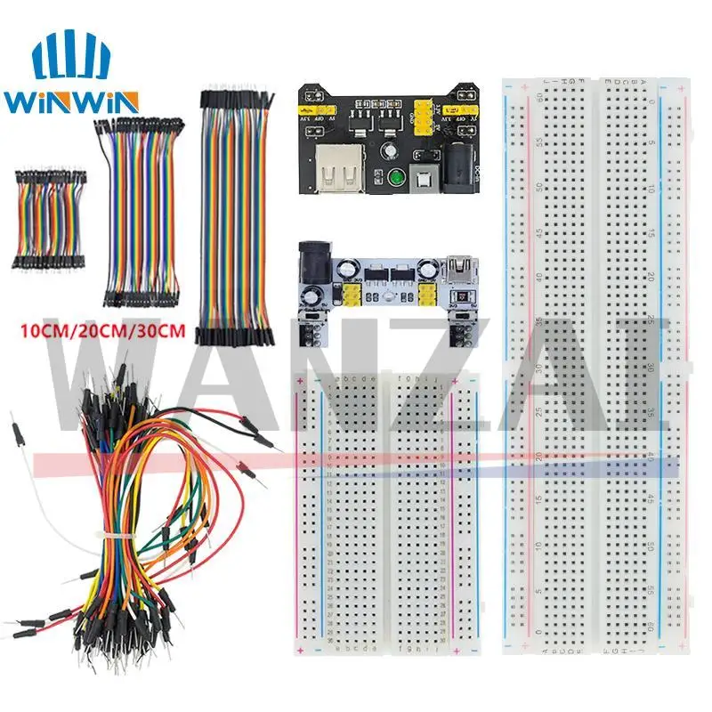 MB-102 MB102 Breadboard 400 830 Point Solderless PCB Bread Board Test Develop Dupont line DIY for arduino laboratory SYB-830